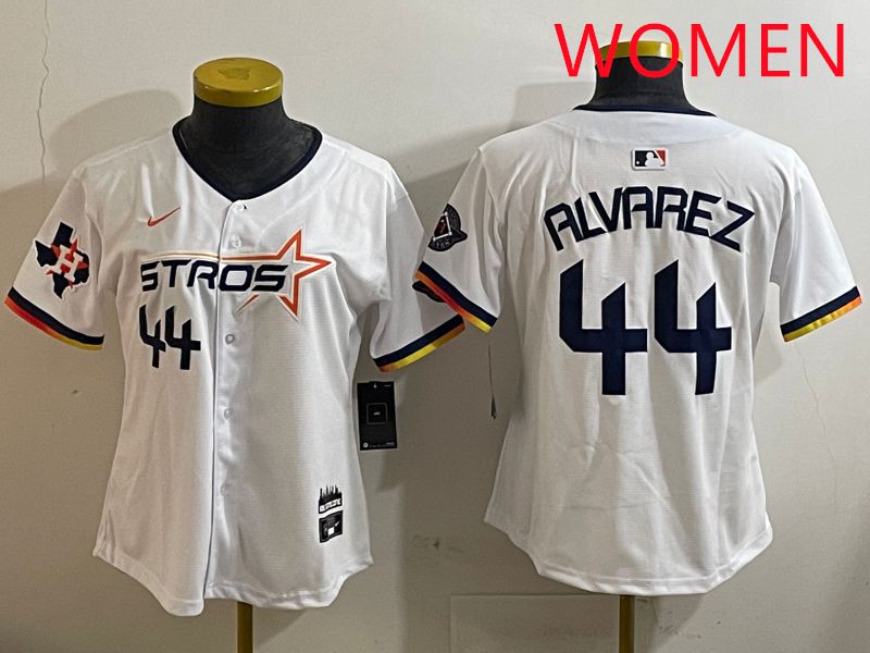 Women Houston Astros #44 Alvarez White three generations Joint Name Nike 2025 MLB Jersey style 5